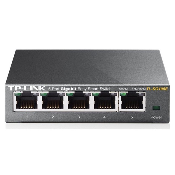 TP-LINK Switch 5x1000Mbps, Fémházas Asztali, Easy Smart, TL-SG105E