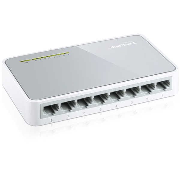 TP-LINK Switch 8x100Mbps, Műanyagházas Asztali, TL-SF1008D