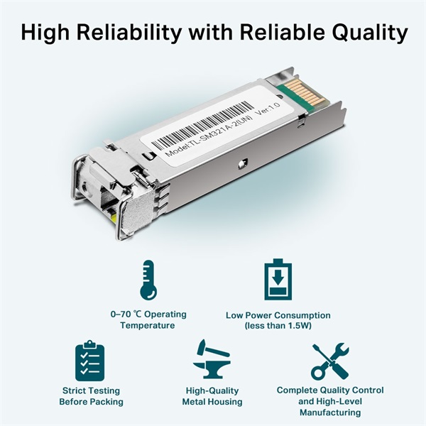 TP-LINK Switch SFP Modul 1000Base-BX WDM kétirányú 2km távolság, TL-SM321A-2