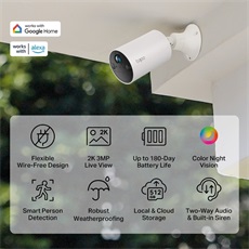 TP-LINK Wireless Kamera Cloud beltéri/kültéri, TAPO C410