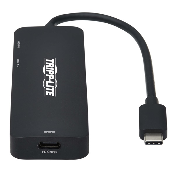 TRIPP LITE USB-C adapter, multiport, 4K 60Hz HDMI, 3xUSB-A Port, 100W PD Charging, HDR, HDCP2.2, fekete