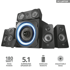 TRUST 5.1 térhatású hangszórórendszer 21738 (GXT 658 Tytan 5.1 Surround Speaker System)