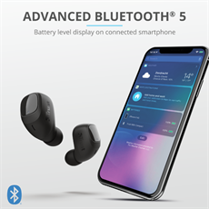 TRUST Bluetooth vezetékmentes fülhallgató 23555 (Nika Compact Bluetooth Wireless Earphones - black)