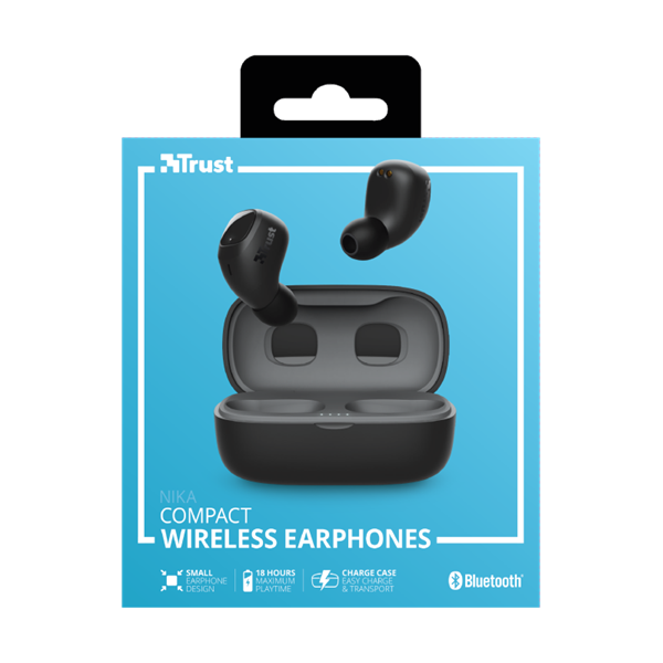 TRUST Bluetooth vezetékmentes fülhallgató 23555 (Nika Compact Bluetooth Wireless Earphones - black)