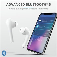 TRUST Bluetooth vezetékmentes fülhallgató 23705 (Nika Touch Bluetooth Wireless Earphones - white)