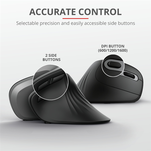 TRUST Ergonomikus vezeték nélküli egér 23507 (Verro Ergonomic Wireless Mouse)