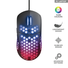 TRUST Gaming Vezetékes könnyű RGB egér 23758 (GXT 960 Graphin Ultra-lightweight Gaming Mouse)