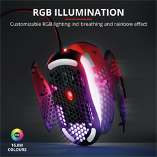 TRUST Gaming Vezetékes könnyű RGB egér 23758 (GXT 960 Graphin Ultra-lightweight Gaming Mouse)