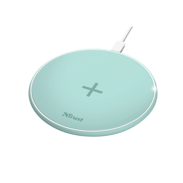 TRUST Gyors vezeték nélküli töltő 23865 (Qylo Fast Wireless Charging Pad 7.5/10W - turquoise)