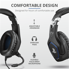 TRUST Mikrofonos fejhallgató PS4™-hez 23530, GXT 488 Forze PS4 Gaming Headset PlayStation® official licensed product