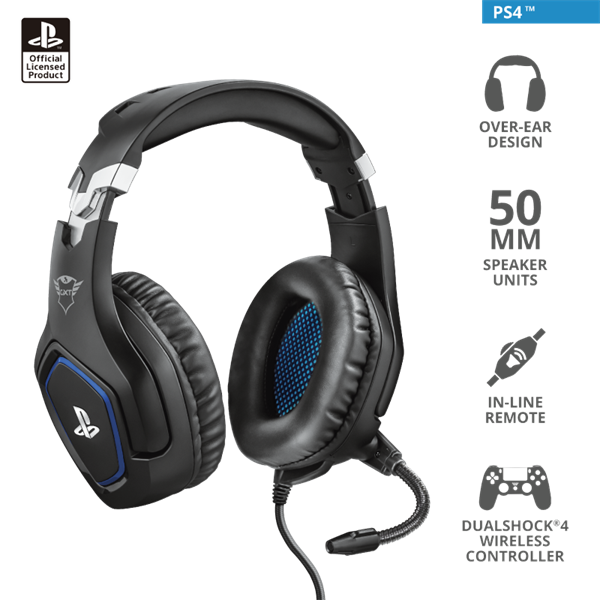 TRUST Mikrofonos fejhallgató PS4™-hez 23530, GXT 488 Forze PS4 Gaming Headset PlayStation® official licensed product