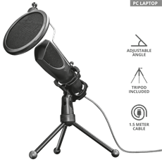 TRUST USB streamelő mikrofon 22656 (GXT 232 Mantis USB Streaming Microphone)