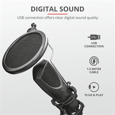 TRUST USB streamelő mikrofon 22656 (GXT 232 Mantis USB Streaming Microphone)