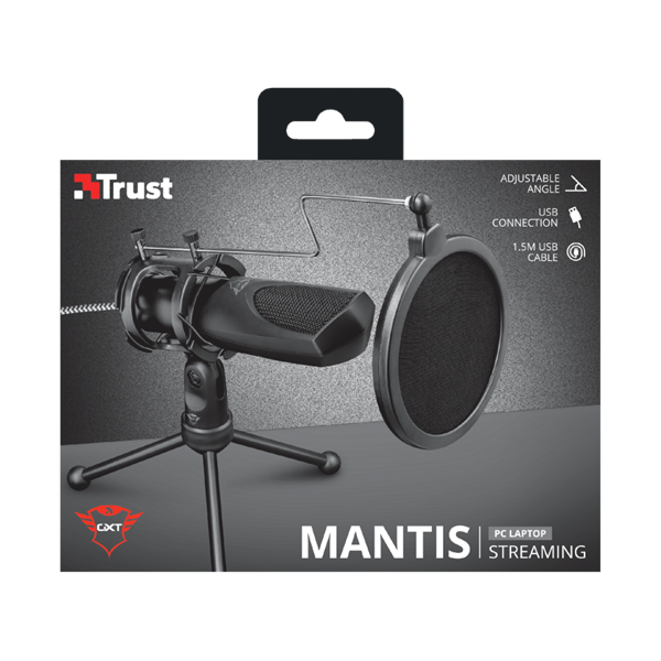 TRUST USB streamelő mikrofon 22656 (GXT 232 Mantis USB Streaming Microphone)