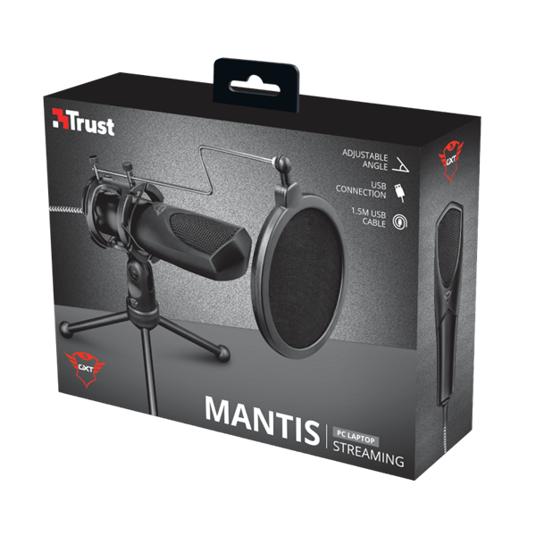 TRUST USB streamelő mikrofon 22656 (GXT 232 Mantis USB Streaming Microphone)