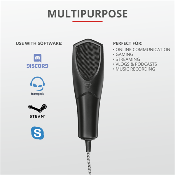 TRUST USB streamelő mikrofon 22656 (GXT 232 Mantis USB Streaming Microphone)