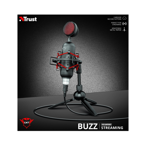 TRUST USB streamelő mikrofon 23466 (GXT 244 Buzz USB Streaming Microphone)