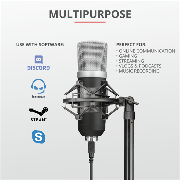 TRUST USB stúdiómikrofon 21753 (GXT 252 Emita Streaming Microphone)