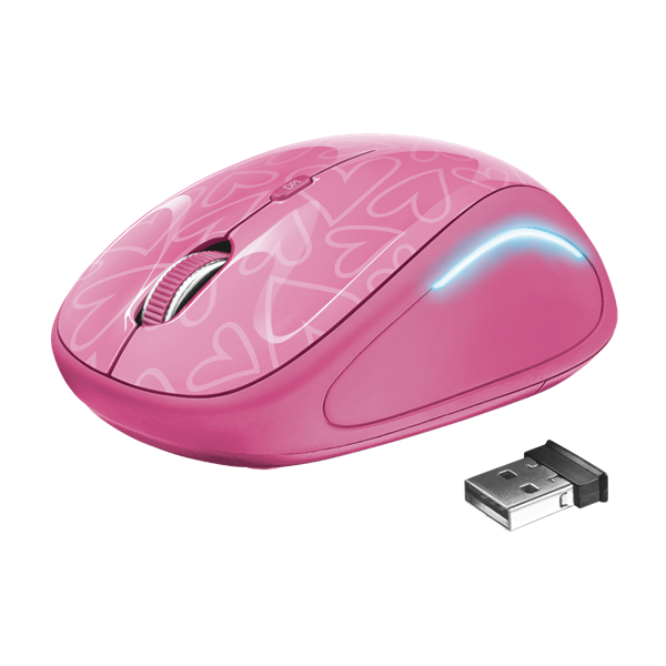 TRUST Vezeték nélküli egér 22336 (Yvi FX Wireless Mouse - pink)