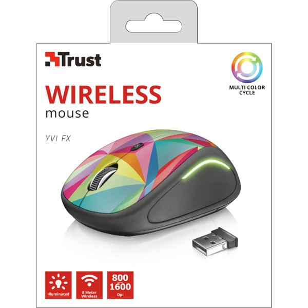 TRUST Vezeték nélküli egér 22337 (Yvi FX Wireless Mouse - geometrics)