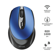 TRUST Vezeték nélküli tölthető egér 24018 ( Zaya Rechargeable Wireless Mouse - blue)