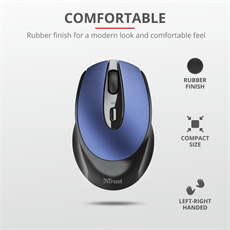 TRUST Vezeték nélküli tölthető egér 24018 ( Zaya Rechargeable Wireless Mouse - blue)