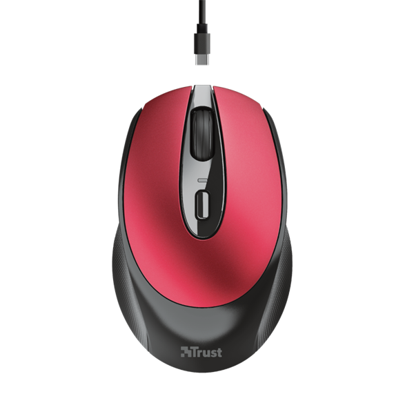 TRUST Vezeték nélküli tölthető egér 24019 (Zaya Rechargeable Wireless Mouse - red)