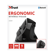 TRUST Vezeték nélküli tölthető ergonomikus egér 23731 (Voxx Rechargeable Ergonomic Wireless Mouse)