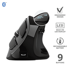 TRUST Vezeték nélküli tölthető ergonomikus egér 23731 (Voxx Rechargeable Ergonomic Wireless Mouse)