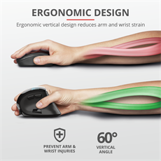 TRUST Vezeték nélküli tölthető ergonomikus egér 23731 (Voxx Rechargeable Ergonomic Wireless Mouse)
