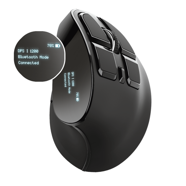 TRUST Vezeték nélküli tölthető ergonomikus egér 23731 (Voxx Rechargeable Ergonomic Wireless Mouse)