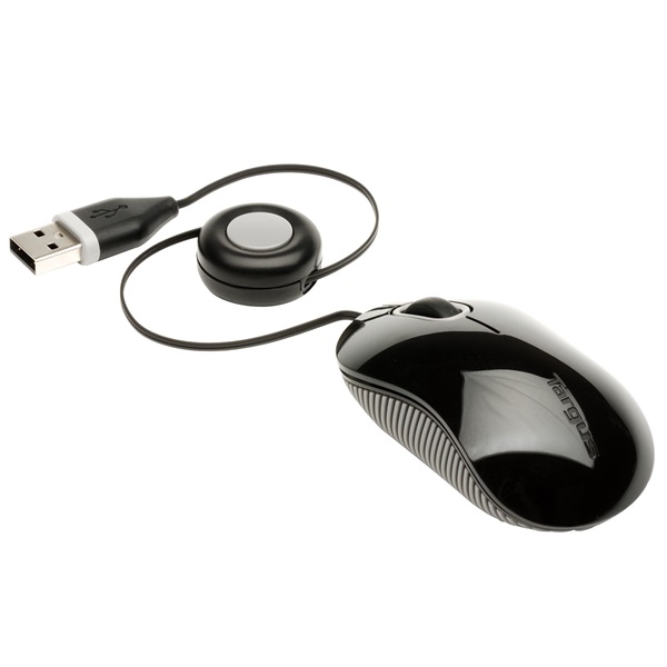 TARGUS Vezetékes egér AMU75EU, Compact Blue Trace Mouse - Black