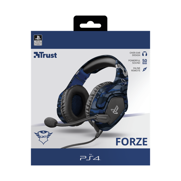 TRUST Gaming mikrofonos fejhallgató PS4™-hez 23532 (GXT 488 Forze-B PS4 Gaming Headset PlayStation® - blue)