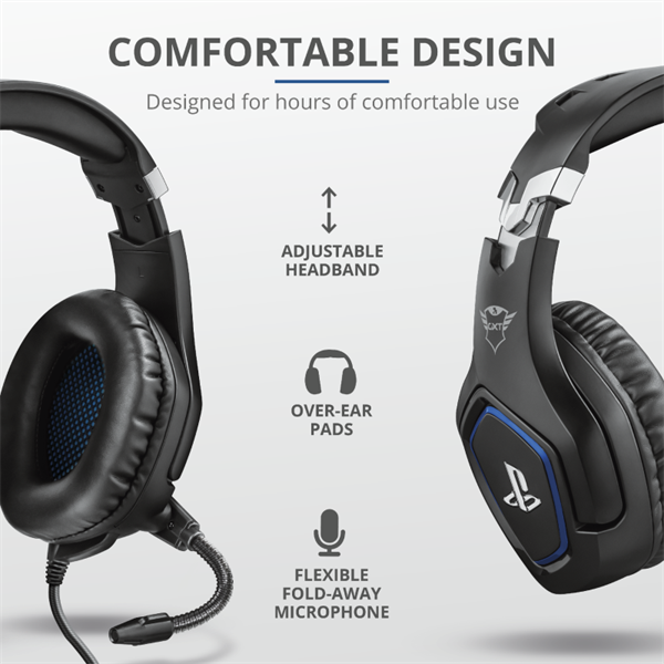 TRUST Mikrofonos fejhallgató PS4™-hez 23530, GXT 488 Forze PS4 Gaming Headset PlayStation® official licensed product