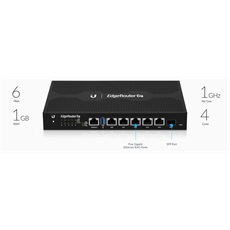 UBiQUiTi EdgeRouter 5x1000Mbps + 1x1000Mbps SFP, Falra rögzíthető, Fémházas - ER-6P