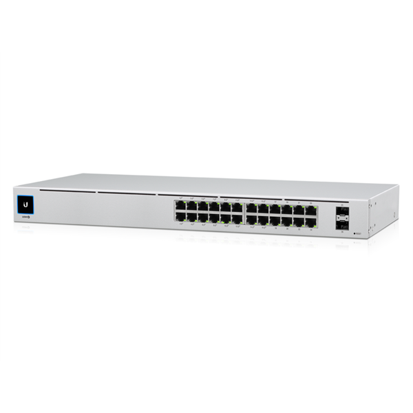 UBiQUiTi Switch 24x1000Mbps (16xPOE+), 2x1000Mbps SFP, Menedzselhető, Rackes - USW-24-POE