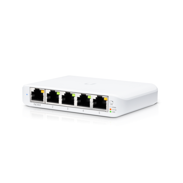 UBiQUiTi Switch 5x1000Mbps (POE Input), Menedzselhető, Asztali - USW-FLEX-MINI