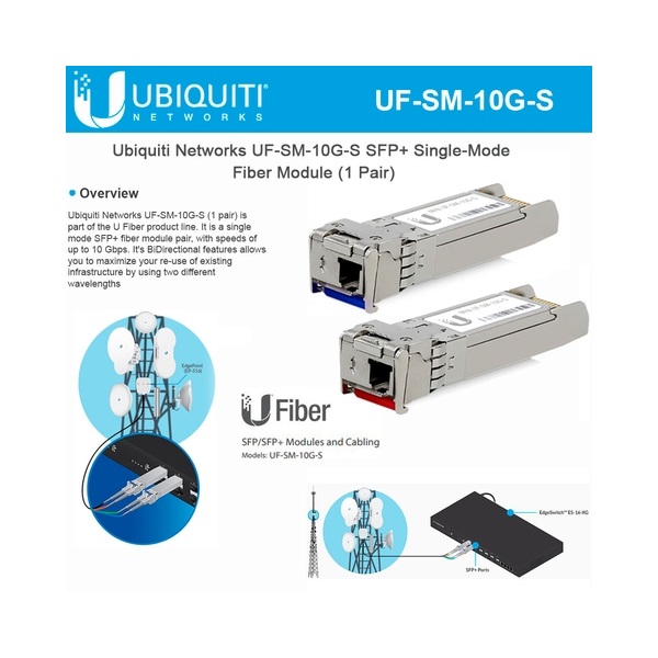 UBiQUiTi SFP Modul Single-Mode, 10Gbps, 10km - UF-SM-10G-S (2db/csomag)