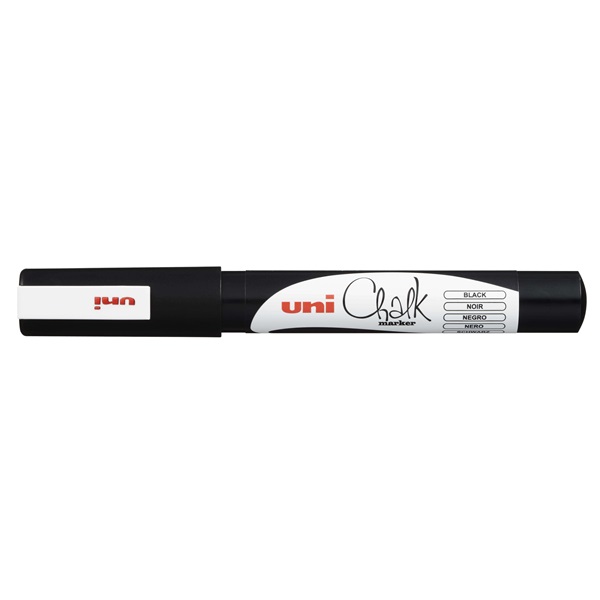 UNI Chalk Marker Pen PWE-3M Fine Bullet Tip - Black