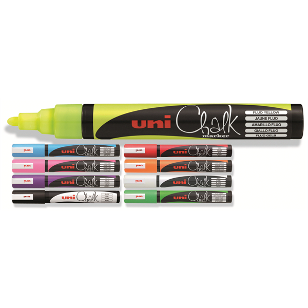 UNI Chalk Marker Pen PWE-5M Medium Bullet Tip - Black