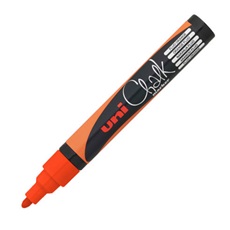 UNI Chalk Marker Pen PWE-5M Medium Bullet Tip - Fluorescent Orange