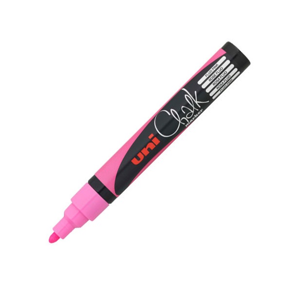 UNI Chalk Marker Pen PWE5M Medium Bullet Tip Fluorescent Pink CHS
