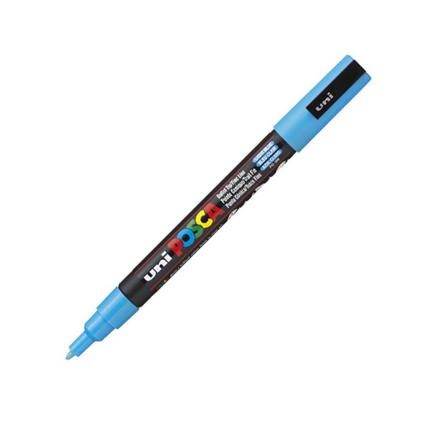 UNI POSCA Marker Pen PC-3M Fine - Light Blue