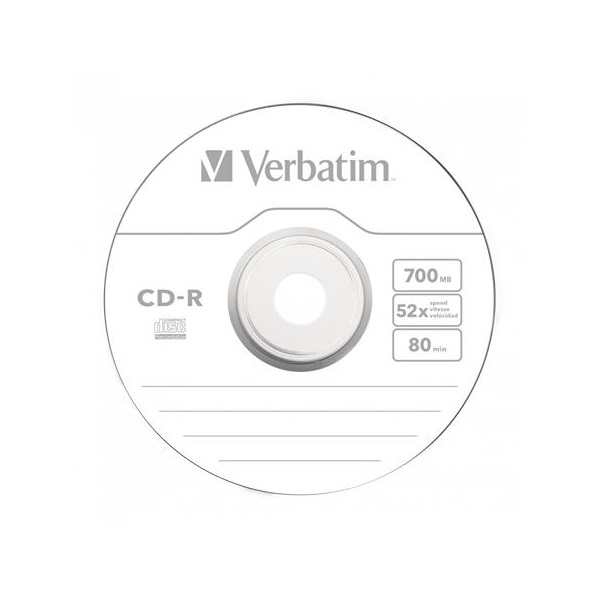 VERBATIM CD-R lemez, 700MB, 52x, hengeren, "DataLife"