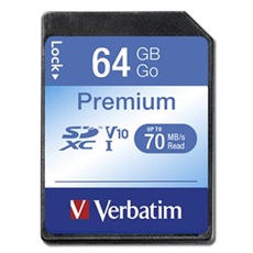 VERBATIM Memóriakártya, SDXC, 64GB, Class 10