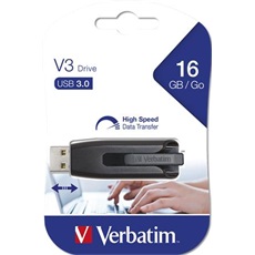 VERBATIM Pendrive, 16GB, USB 3.0, 60/12 MB/sec, "V3", fekete-szürke