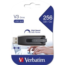 VERBATIM Pendrive, 256GB, USB 3.0, 80/25 MB/sec, "V3", fekete-szürke