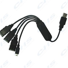 WIRETEK USB 2.0 HUB 4 port (3x USB A + 1x mini USB)