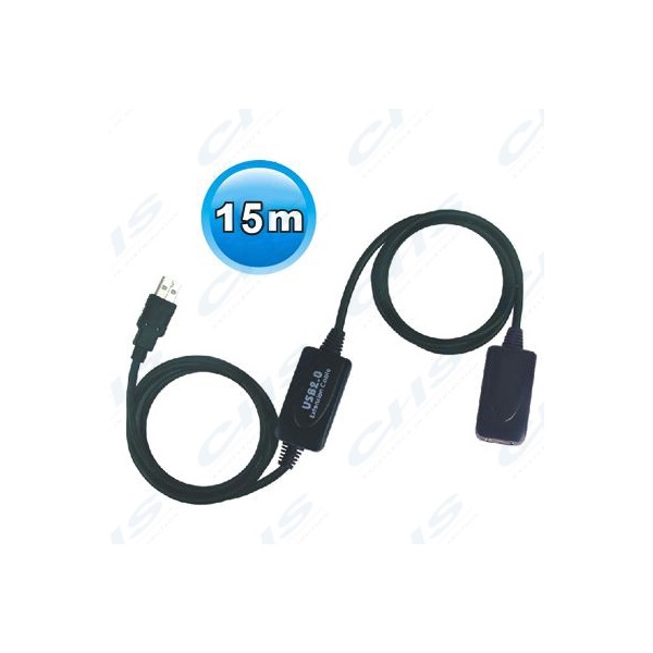 WIRETEK kábel USB Hosszabbító A-A, 15m, Male/Female, Aktív