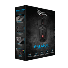 WHITE SHARK GM-5007B GALAHAD gamer egér, fekete, 6400 dpi